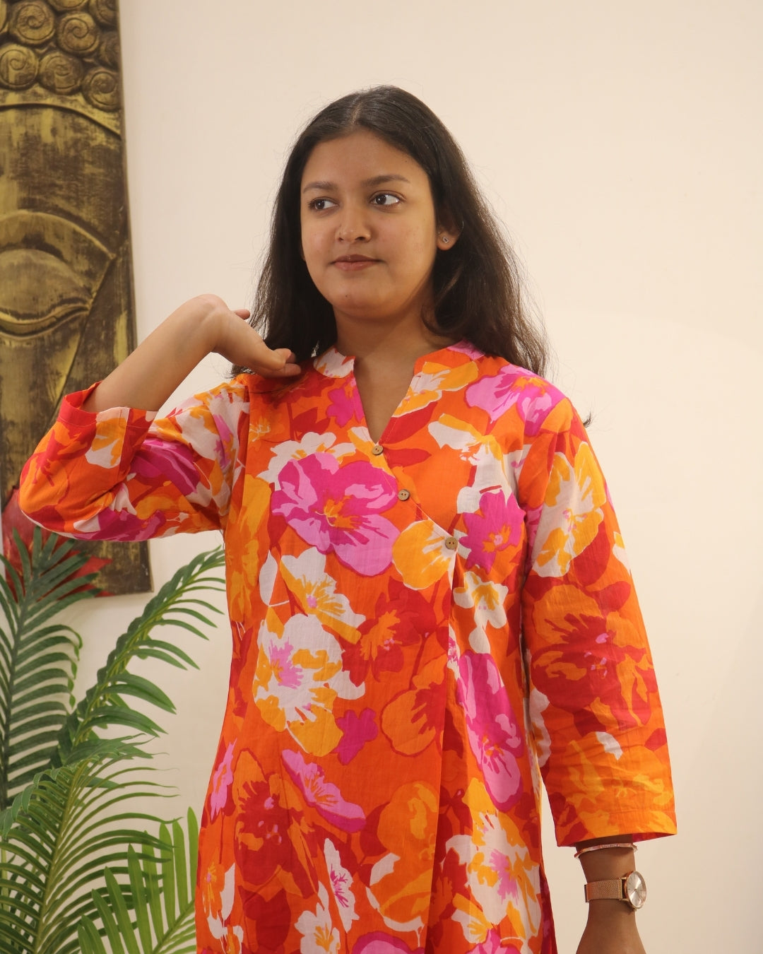 Angrakha Floral Cotton Co-ord Set
