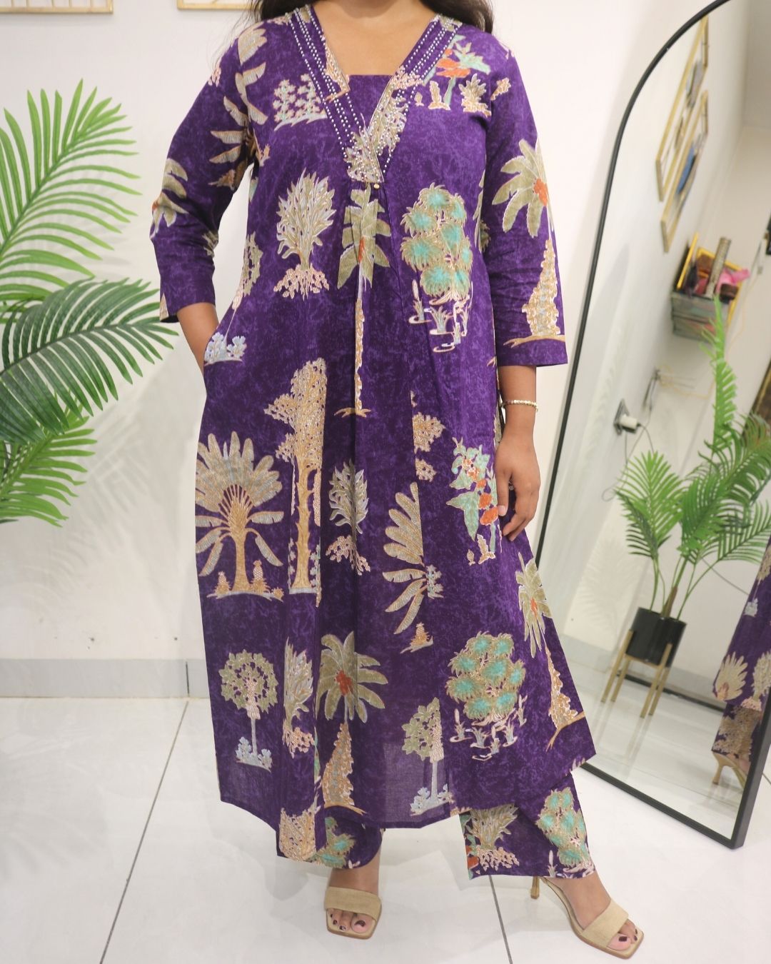 Purple Paradise Cotton Co-ord Set