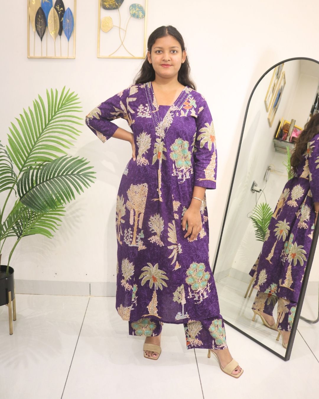 Purple Paradise Cotton Co-ord Set