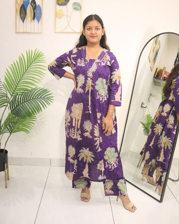 Purple Paradise Cotton Co-ord Set