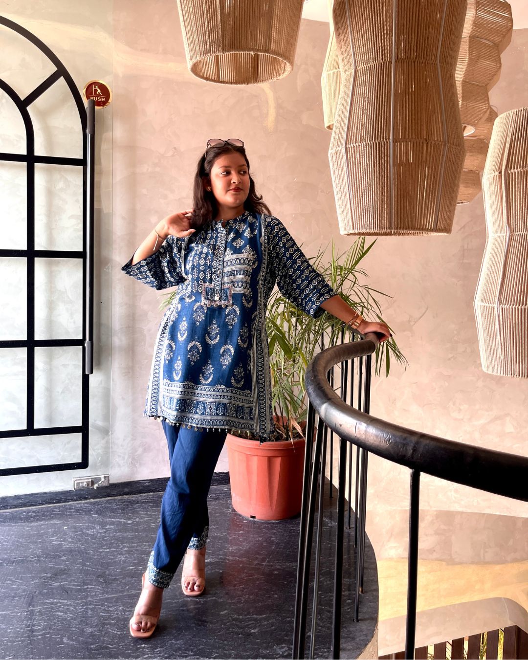 Classic Pakistani Co-ord Set (Navy Blue)