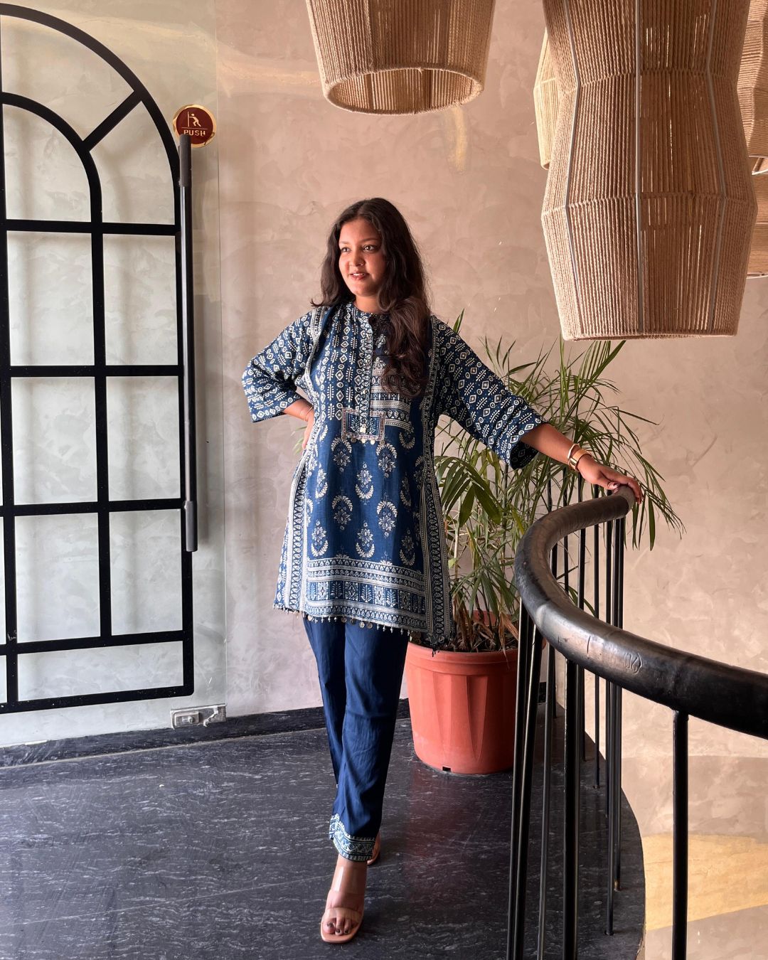 Classic Pakistani Co-ord Set (Navy Blue)